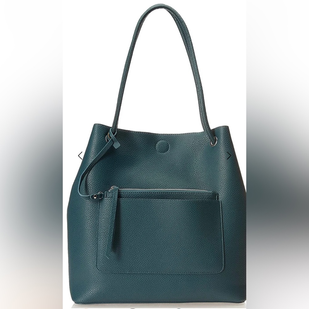 Large Shoulder Tote Bag Purse with attached coin purse Deep Green